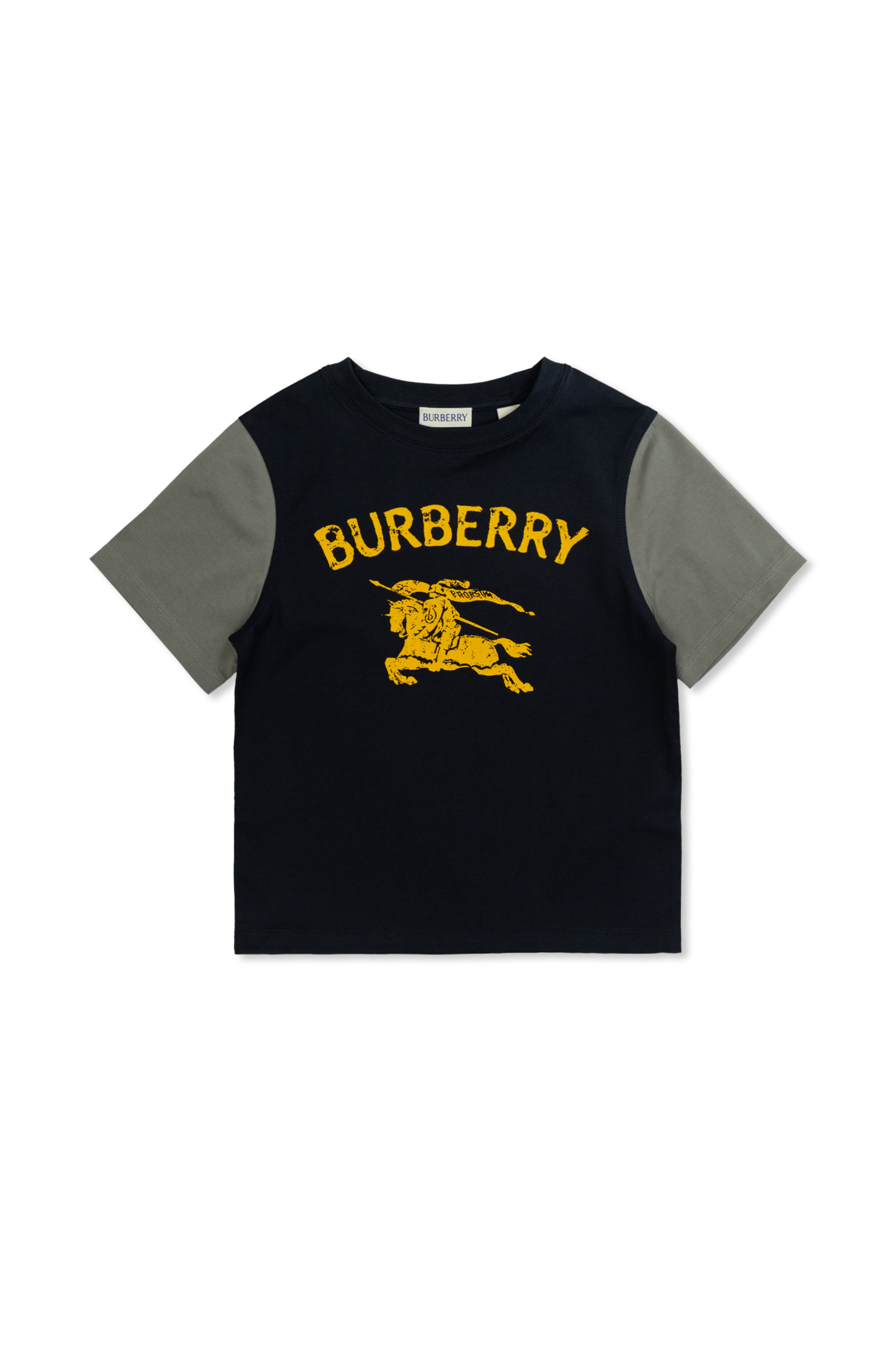 Navy blue T-shirt with printed logo Burberry Kids - Vitkac AS